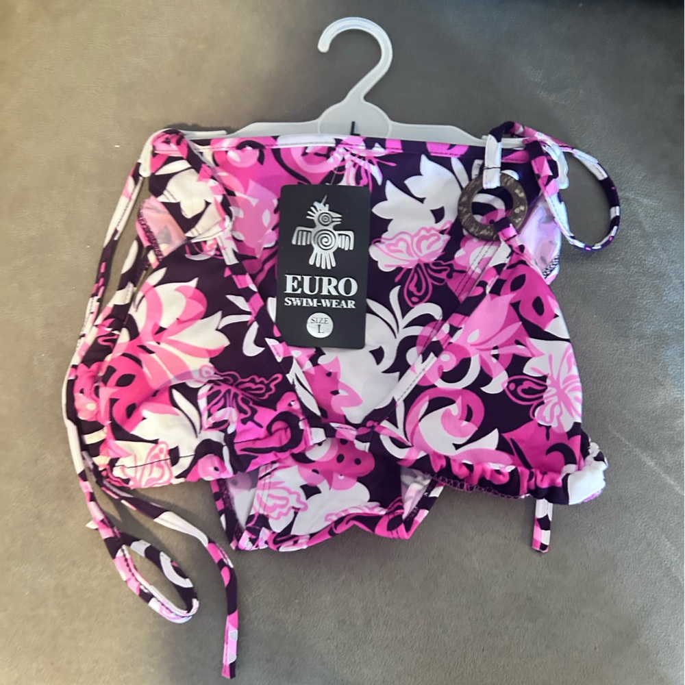 50%offw❤️New Women’s Euro pink floral 2Pc Swimsuit String Bikini Sizes M & L SW1